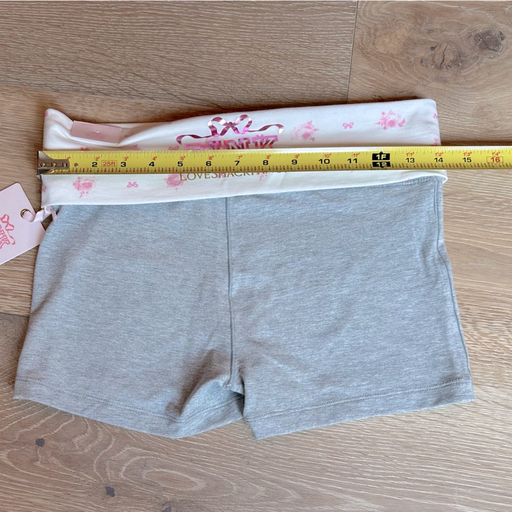 NWT Loveshackfancy x PINK Victoria's Secret fold over micro shorts - Picture 4 of 11